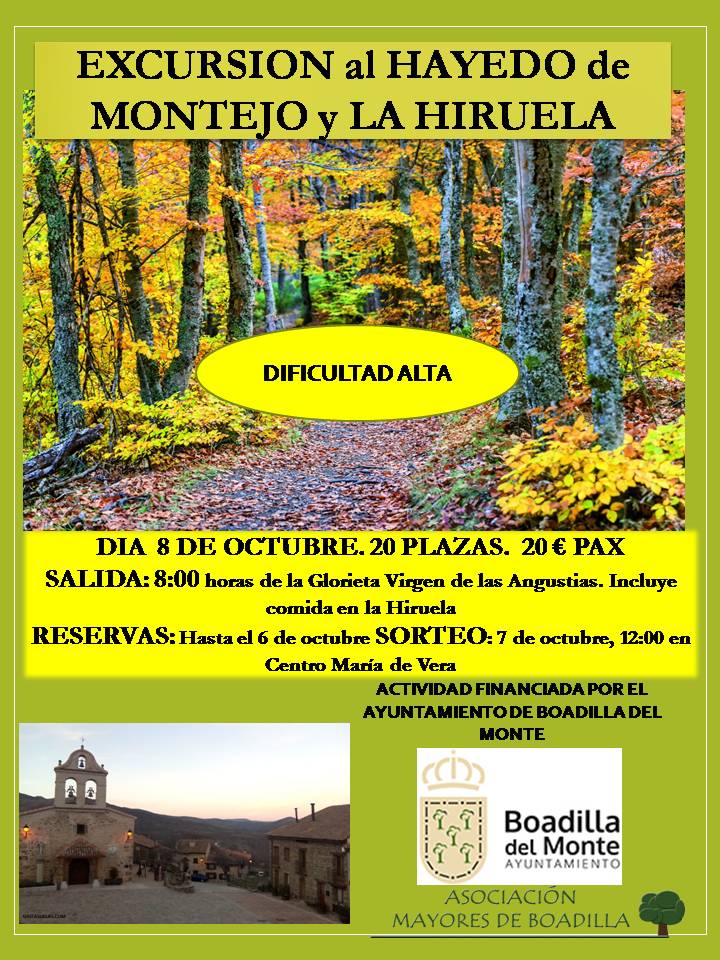 EXCURSI�N HAYEDO DE MONTEJO- LA HIRUELA (8 OCT. 8:00 h)